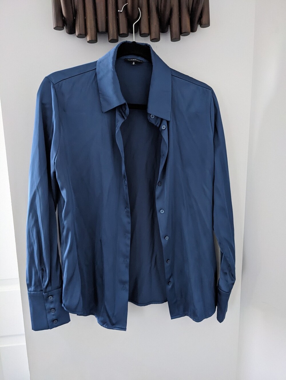 Dynamite Women's Navy Collared Button-down Blouse - Size US M